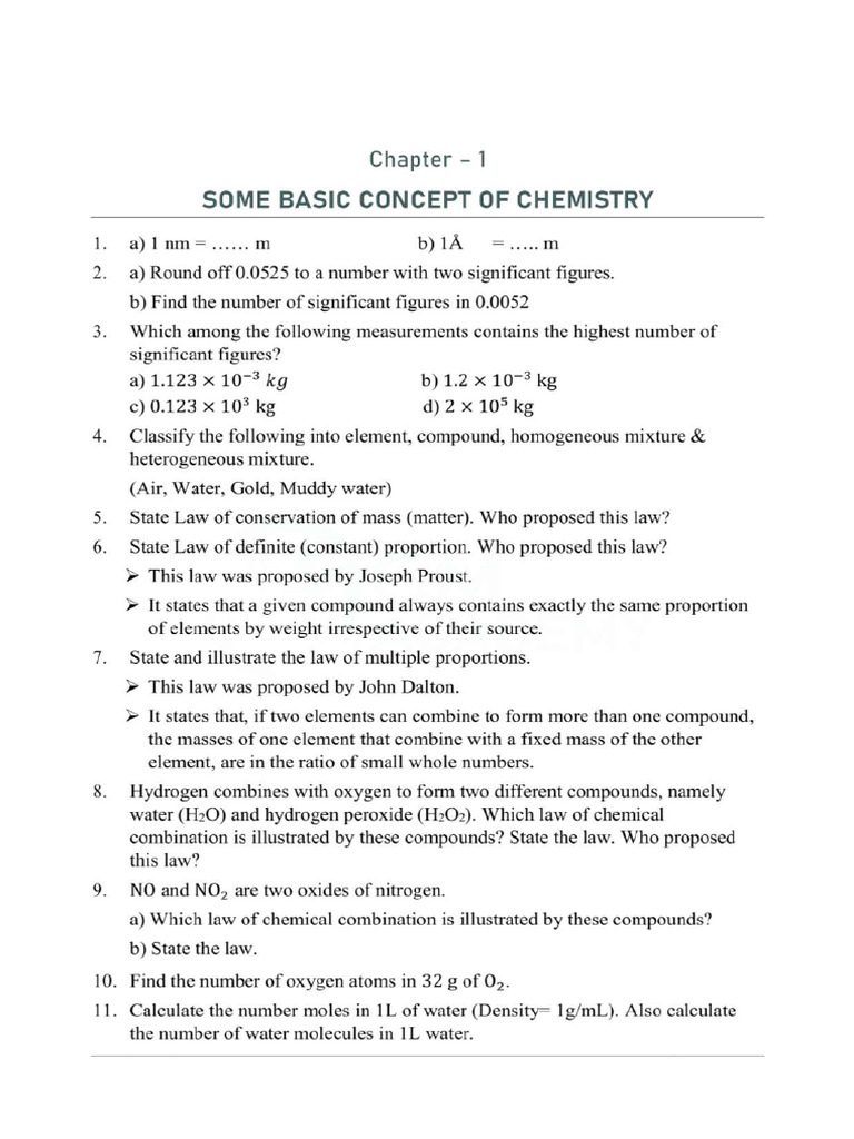 Chemistry Question Bank+1 PDF | PDF