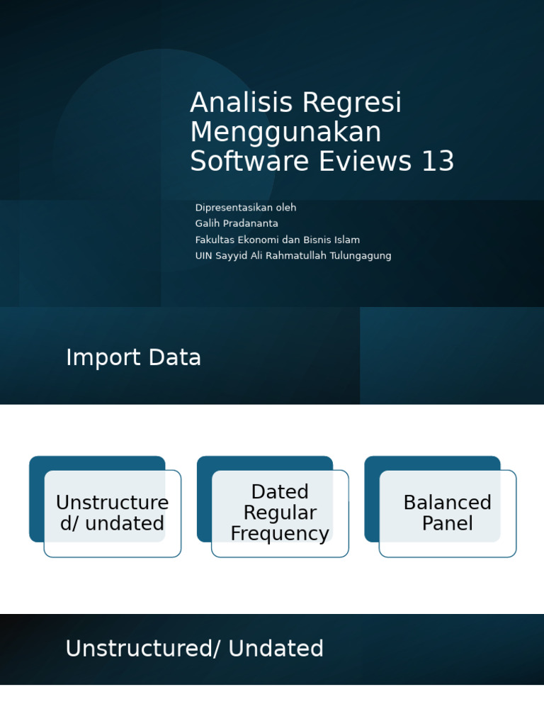 Analisis Regresi dengan Eviews 13 | PDF