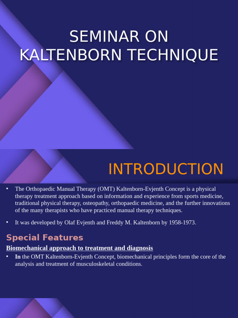 Overview of Kaltenborn Technique | PDF | Joint | Physical Examination
