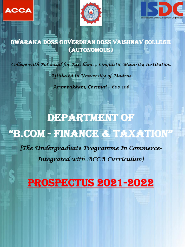 DG Vaishnav College ACCA Course Prospectus | PDF | University And ...