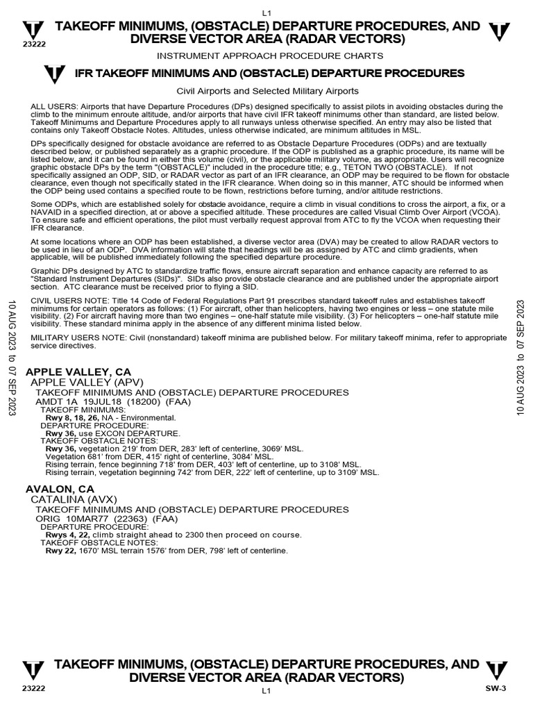 Takeoff Minimums & Departure Procedures | PDF | Instrument Flight Rules ...
