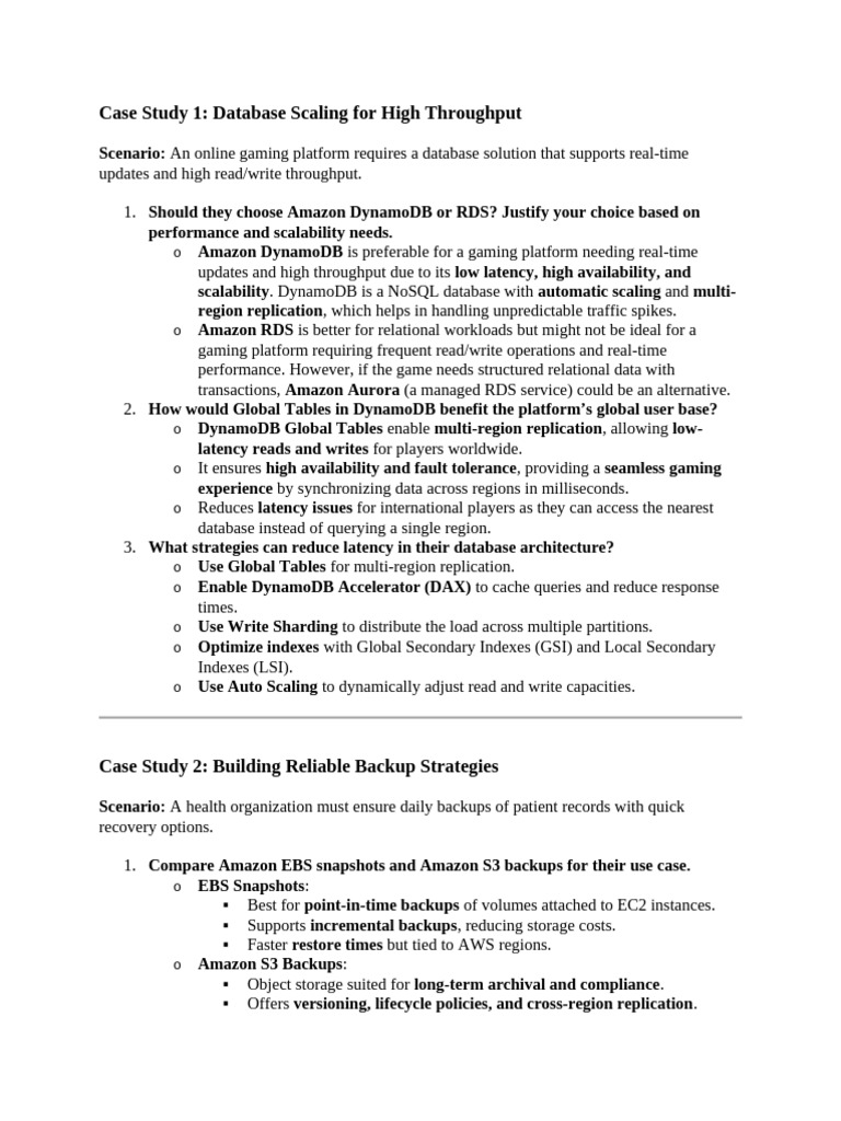Saaray Case Study Sol | PDF | Replication (Computing) | Amazon Web Services