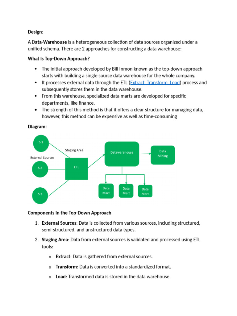 Data Warehouse Construction Approaches | PDF | Data Warehouse | Data Model