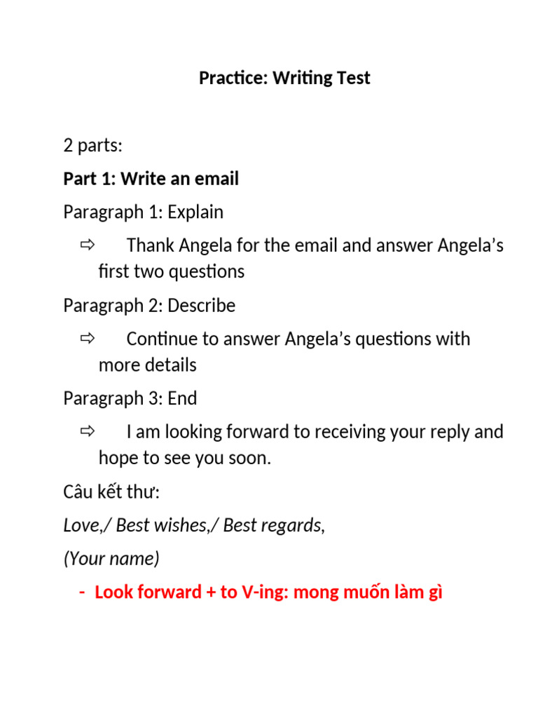 Practice Writing Test | PDF