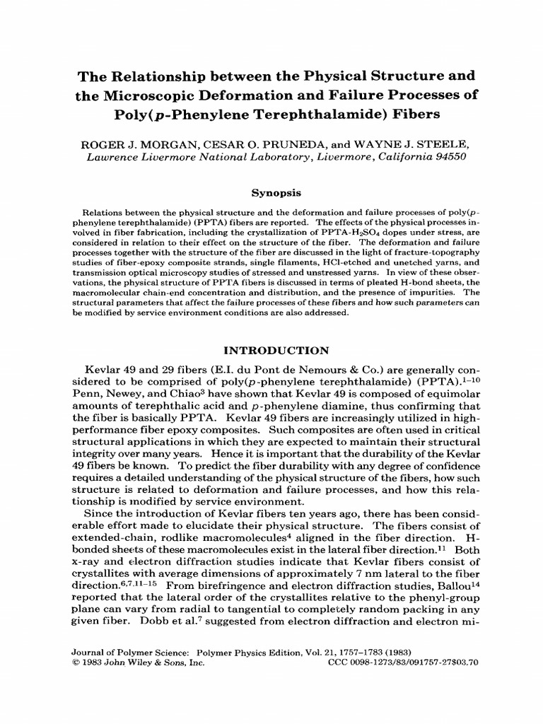 PPTA Fiber Structure and Failure Analysis | PDF | Fracture | Liquid Crystal