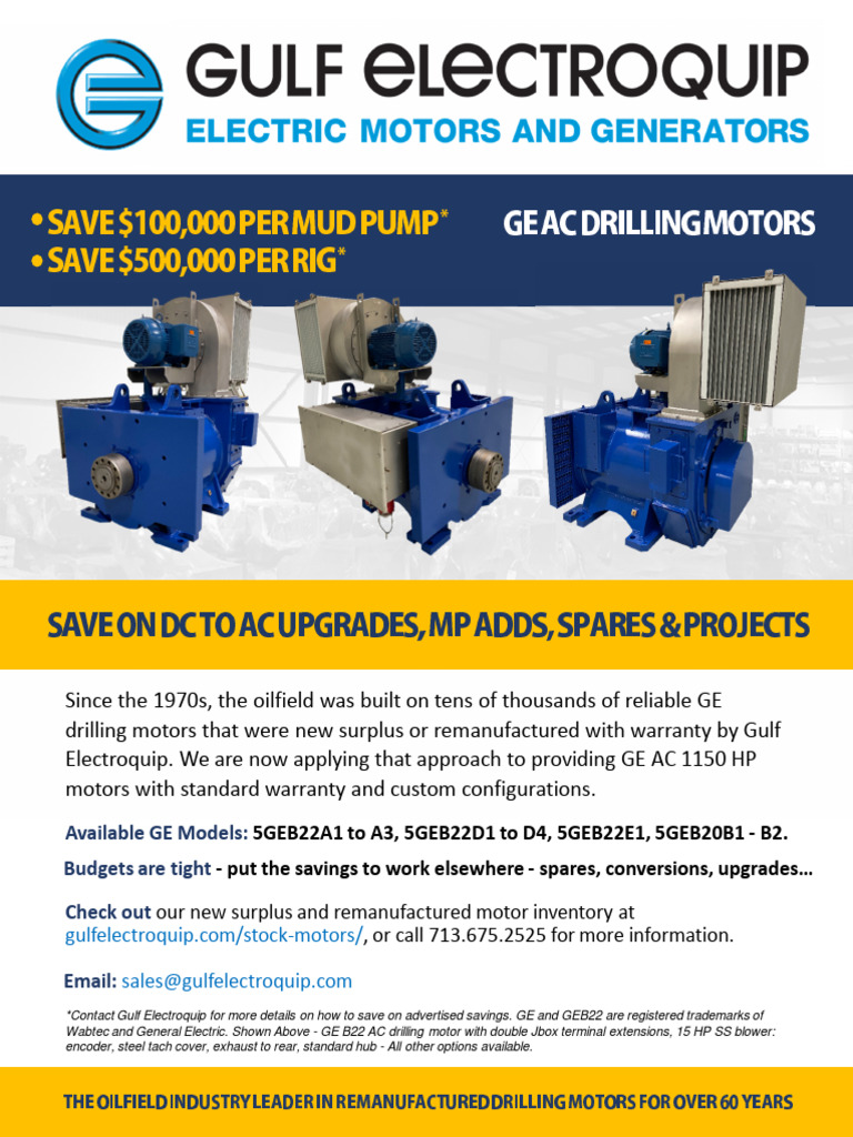 GEQ GE B22 Sale Flyer 072022 | PDF | Alternating Current | Horsepower