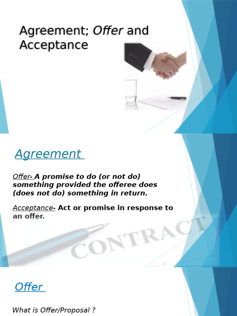Understanding Offer and Acceptance in Contracts | PDF