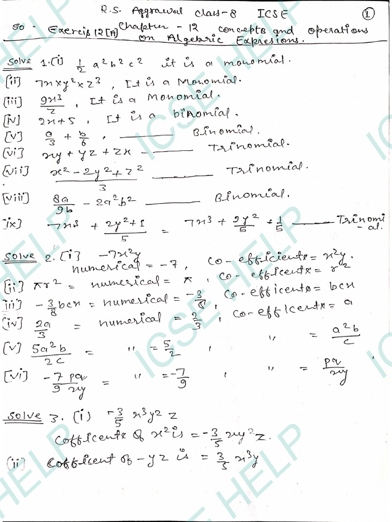Rs Aggrawal Class 8 Chapter 12 A Pdf