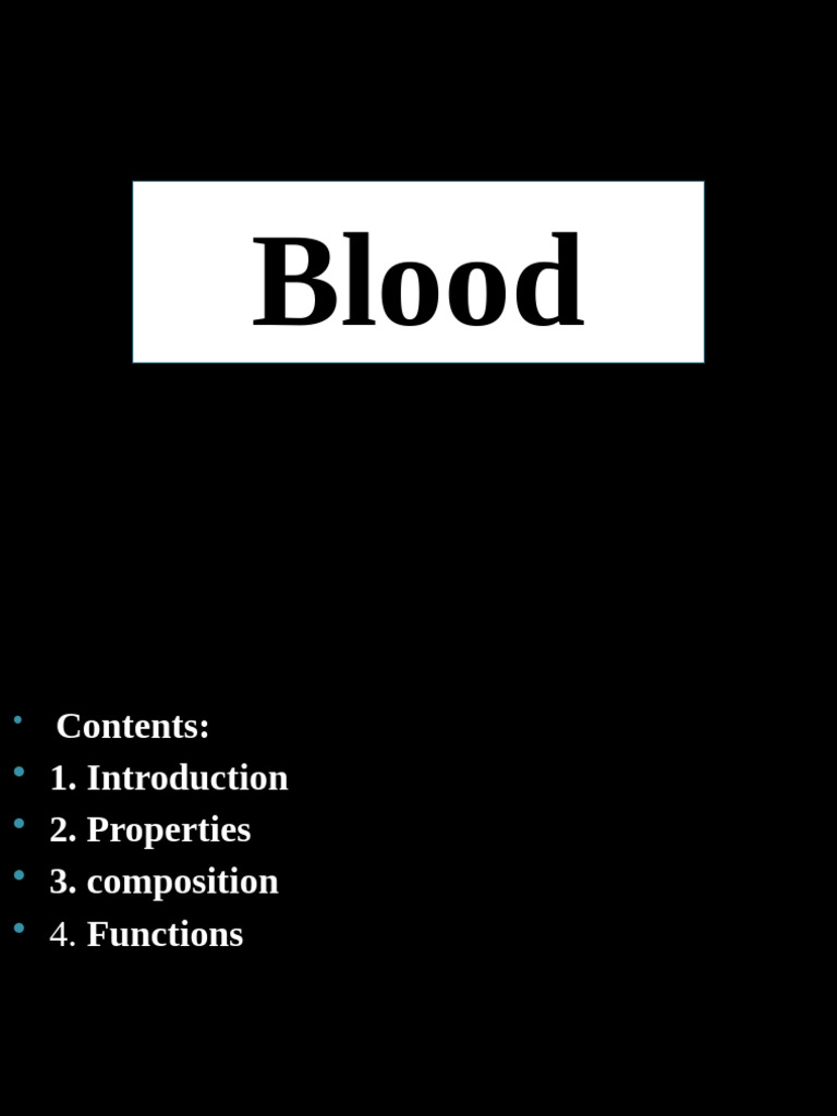 Essential Blood Properties and Functions | PDF | Red Blood Cell | Blood