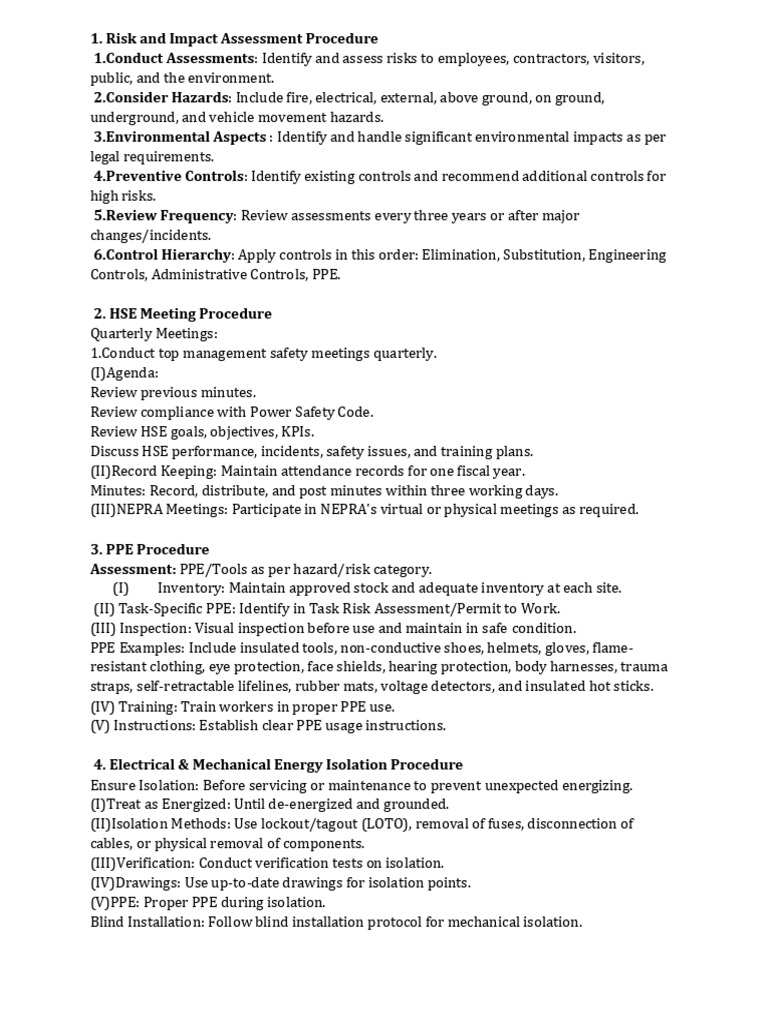 Risk Management and Safety Procedures | PDF | Personal Protective ...
