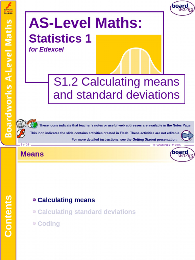 S1.2 Calculating means and standard deviations | PDF | Standard ...