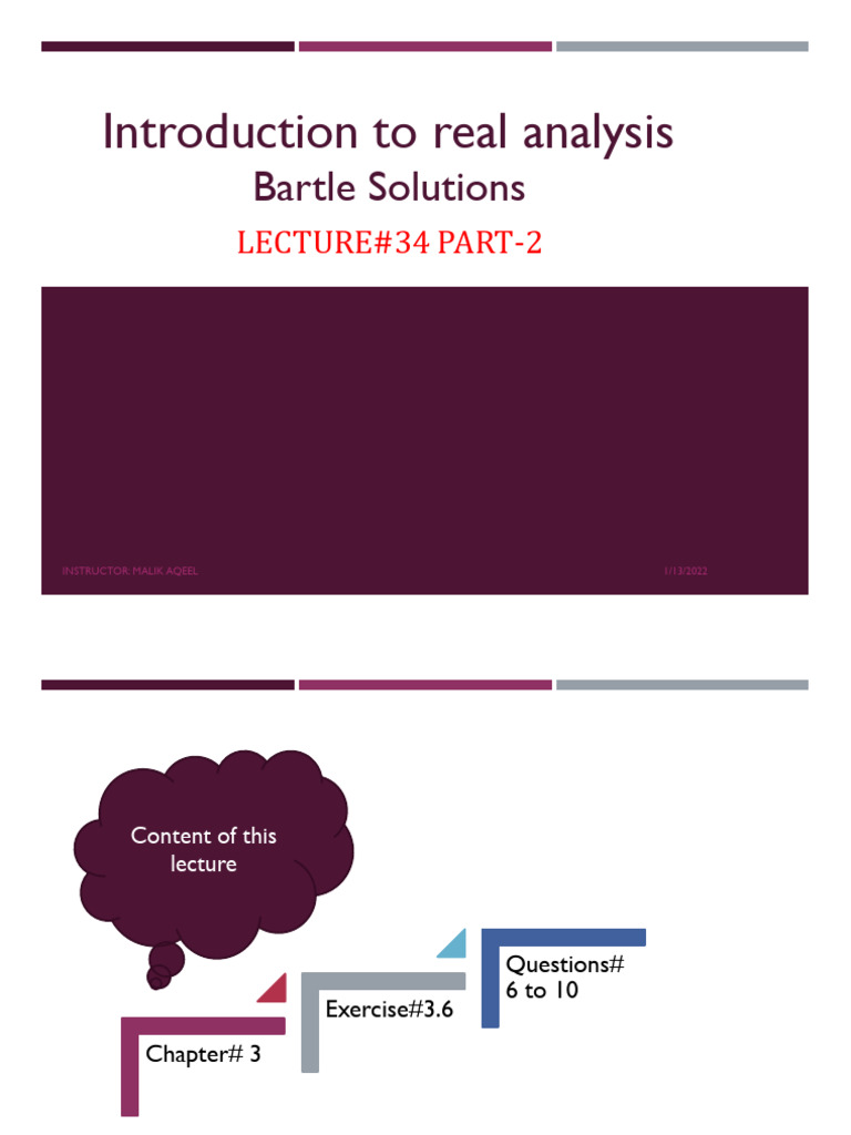 Lec#34 Part-2 Introduction To Real Analysis | PDF