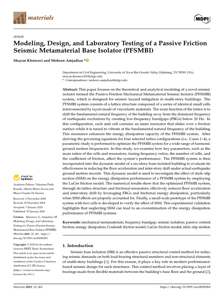 materials-18-00363 | PDF | Friction | Metamaterial