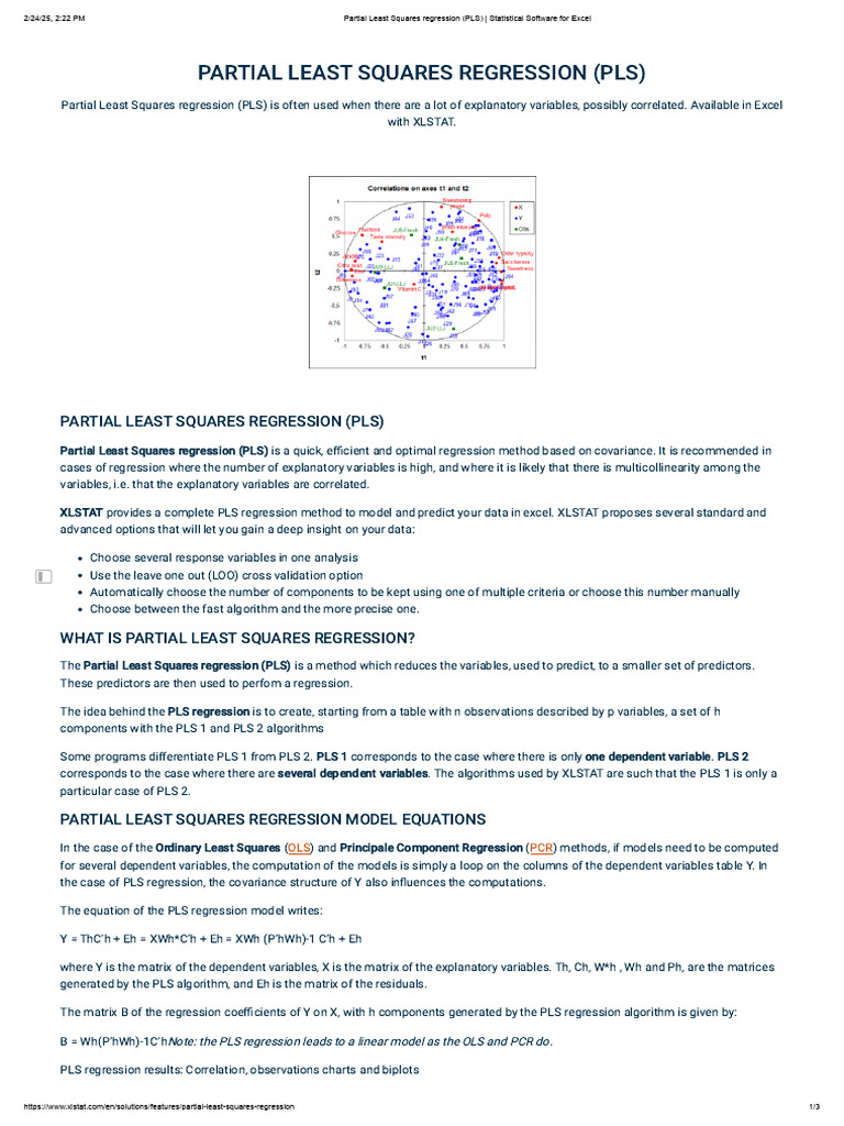 Excel Partial Least Squares Regression | PDF | Linear Regression ...