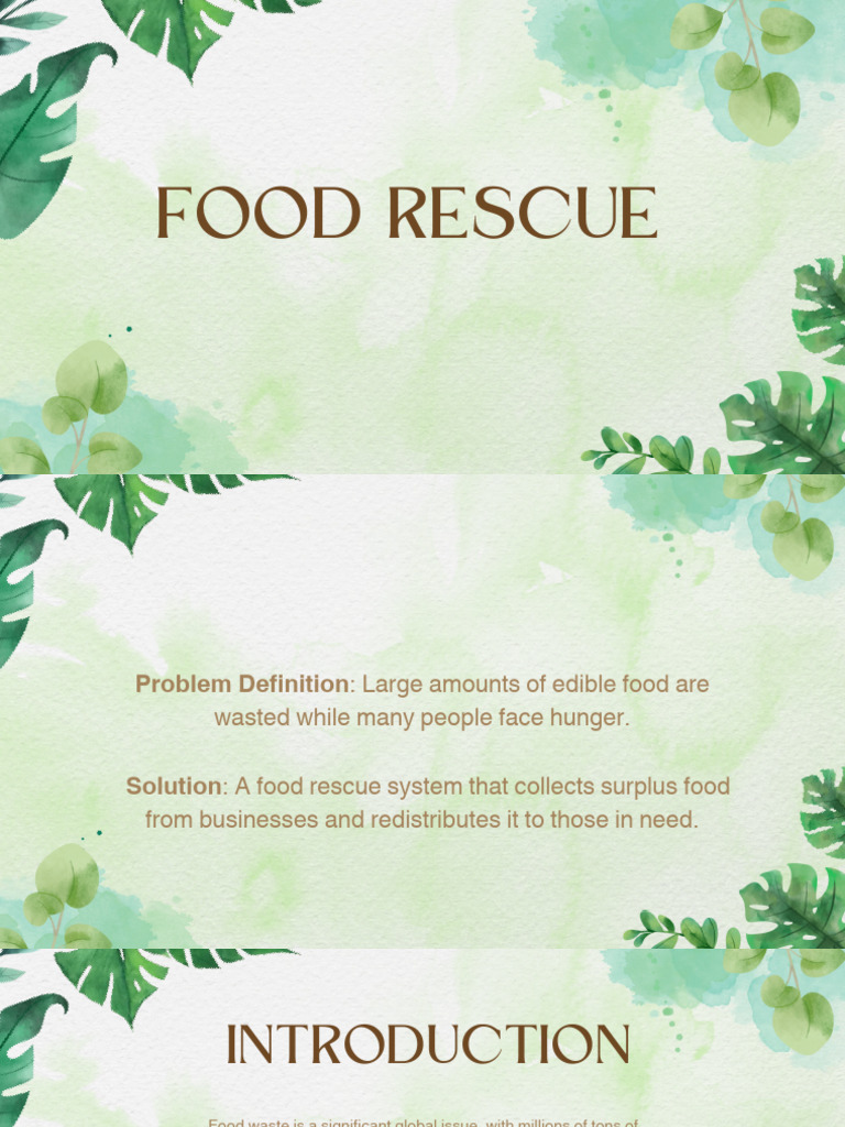 Food Rescue: Combating Waste & Hunger | PDF