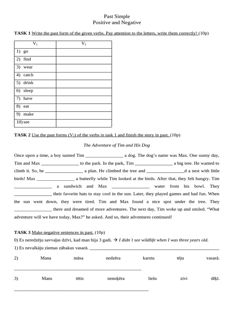 Past Tense Practice for Students | PDF