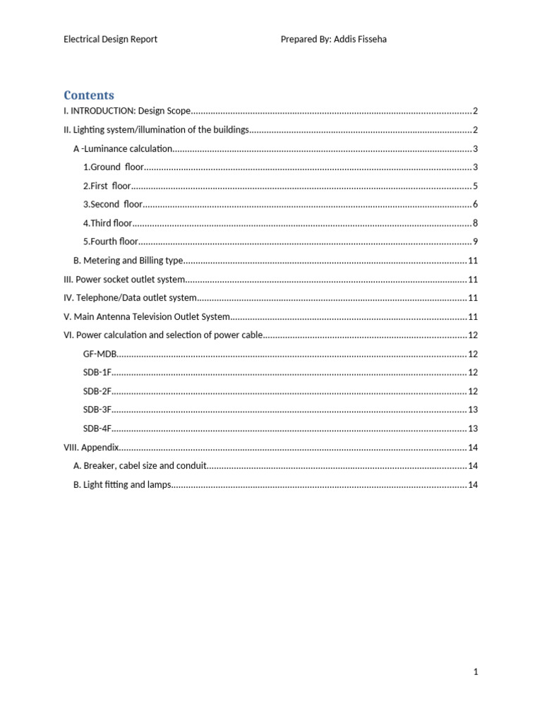 Comprehensive Electrical Design Report | PDF | Compact Fluorescent Lamp ...