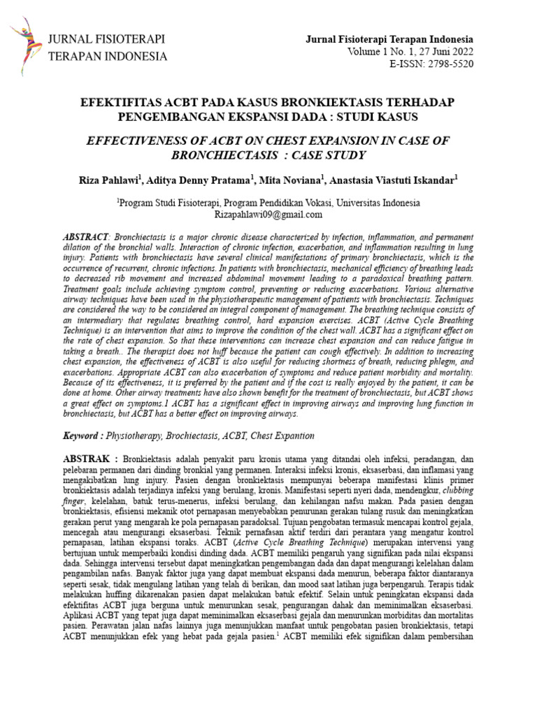 ACBT Dalam Meningktakan Ekspansi Dada | PDF