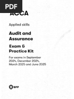 Audit and Assurance Exam Practice Kit | PDF