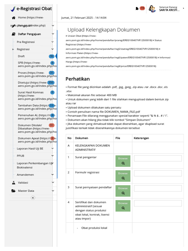Panduan Upload Dokumen e-Registrasi | PDF
