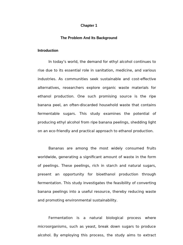 Ethanol Production from Banana Peels | PDF | Ethanol | Biofuel
