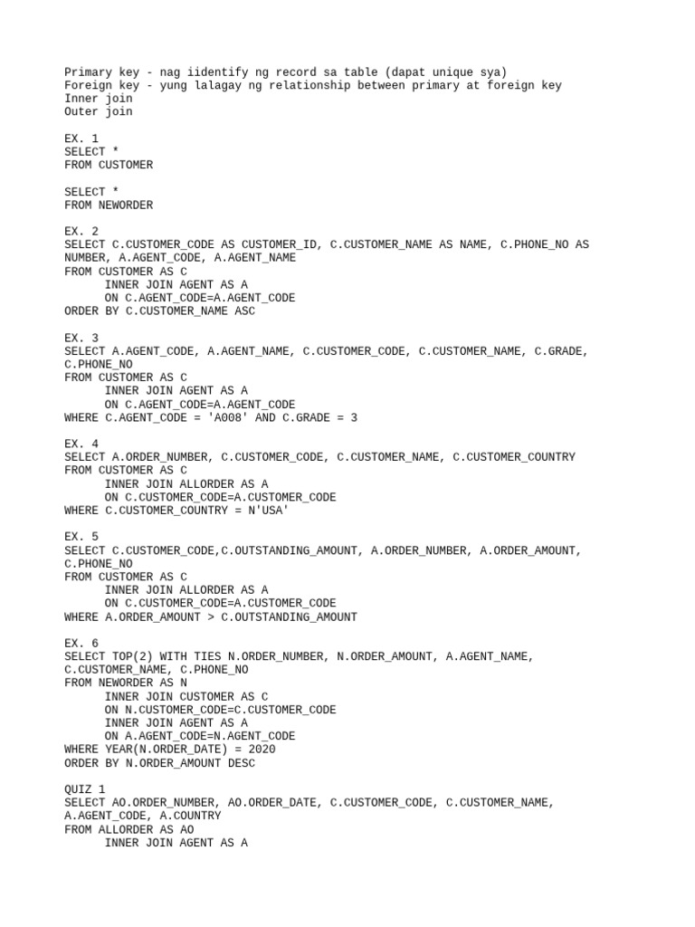 SQL Joins and Key Relationships Explained | PDF