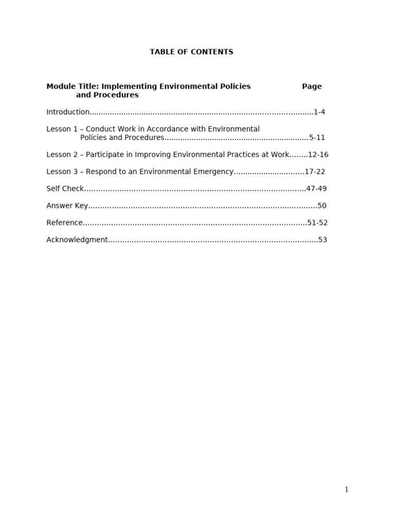 MODULE 6 Implement Environmental Policies and Procedures | PDF | Fires ...