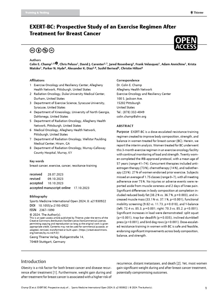 Exercise Breast Cancer | PDF | Oncology | Cancer