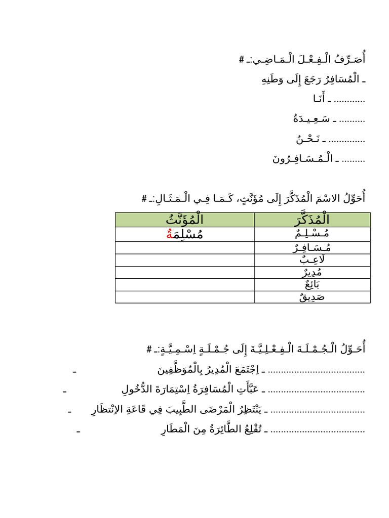 تمارين كتابية | PDF