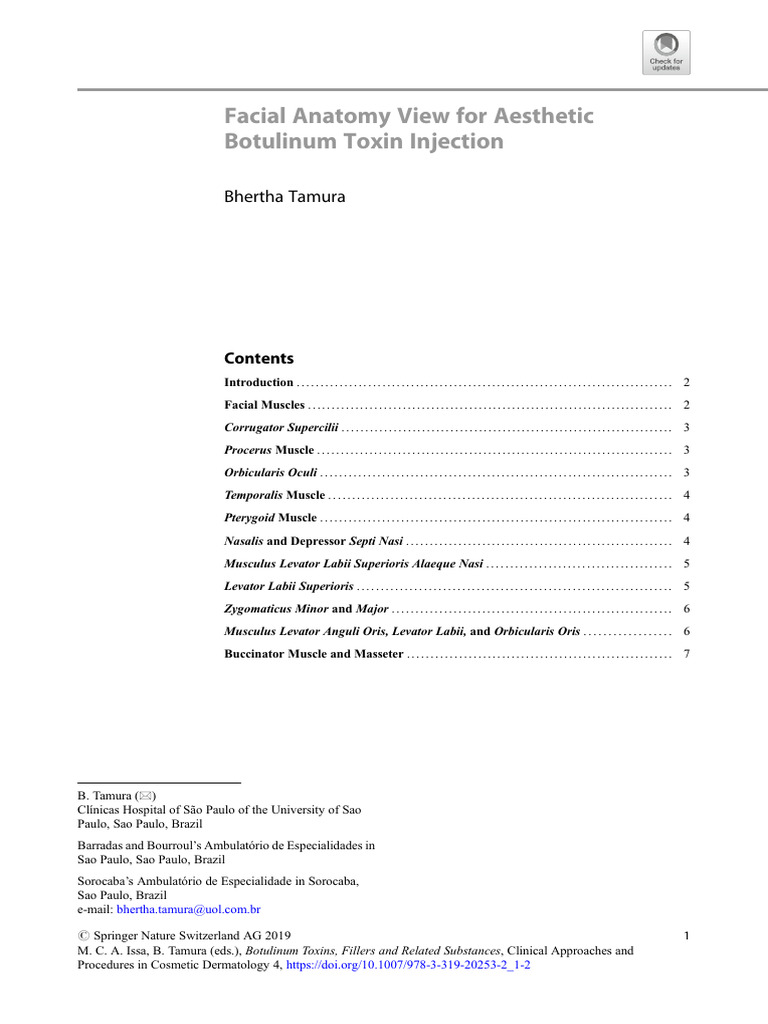 1.facial Anatomy View For Aesthetic Botulinum Toxin Injection | PDF ...