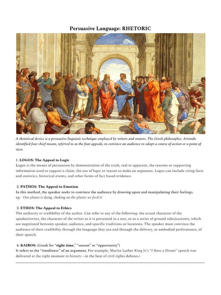 Rhetorical Devices for Persuasion | PDF | Public Speaking | Rhetoric