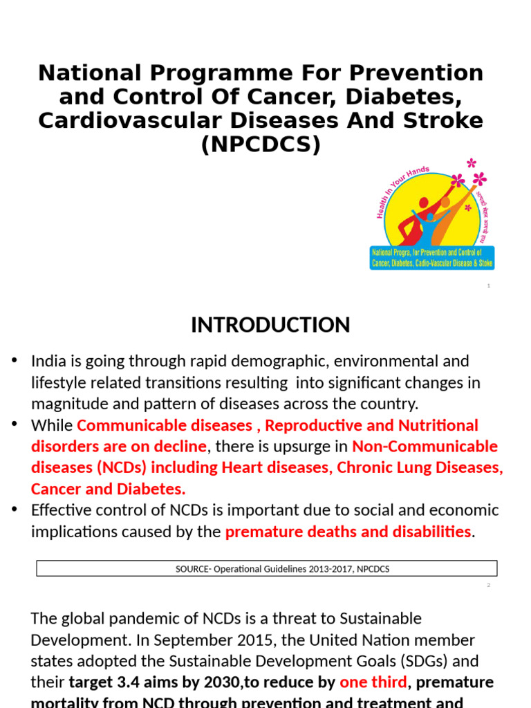 NPCDCS: NCD Prevention in India | PDF | Non Communicable Disease ...