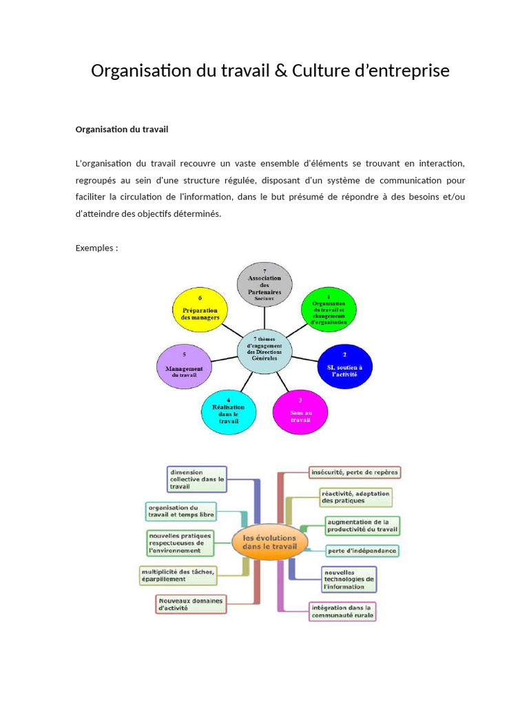 Organisation du travail et culture d'entreprise | PDF | Business ...