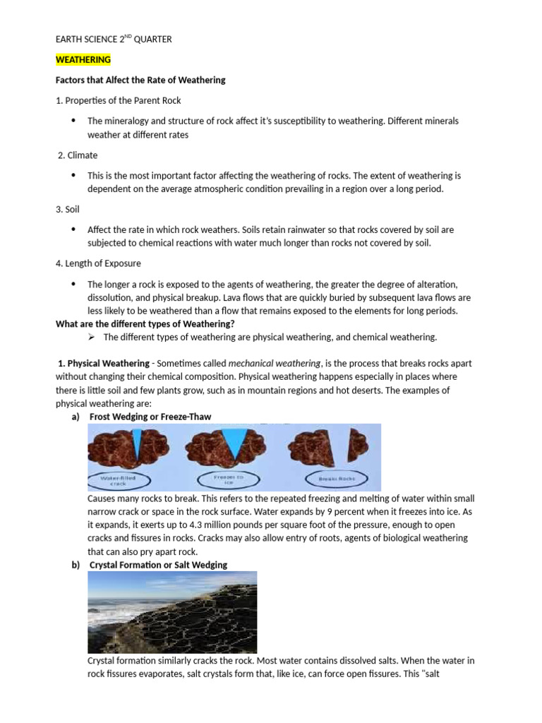 Earth Science 2nd Quarter | PDF | Types Of Volcanic Eruptions | Magma