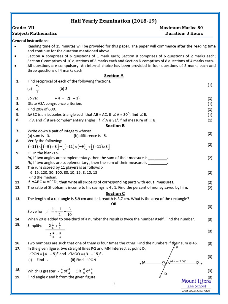 7_math (1) | PDF | Area | Rectangle