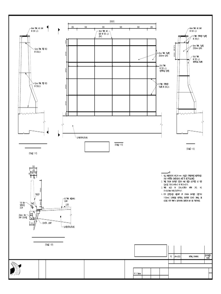 RCC Crash Barrier Shuttering Details | PDF | Streets And Roads | Transport
