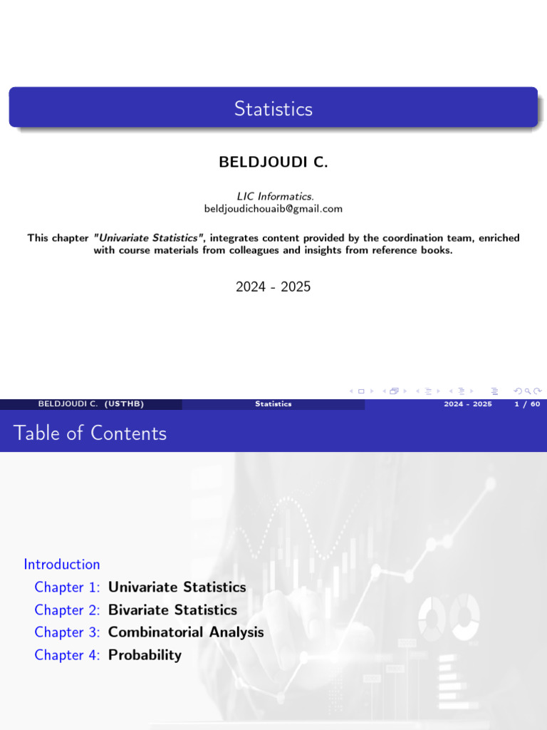 Univariate - Statistics l1 LMD | PDF | Coefficient Of Variation ...