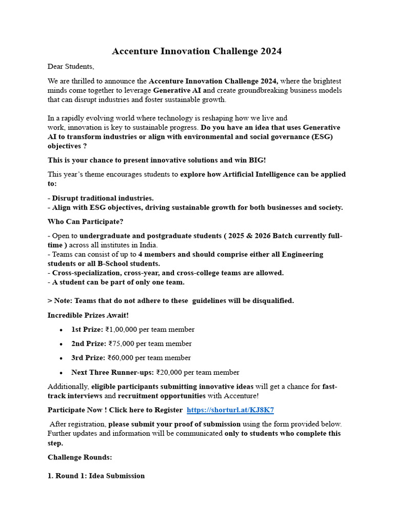 Accenture Innovation Challenge 2024 | PDF | Innovation | Artificial ...