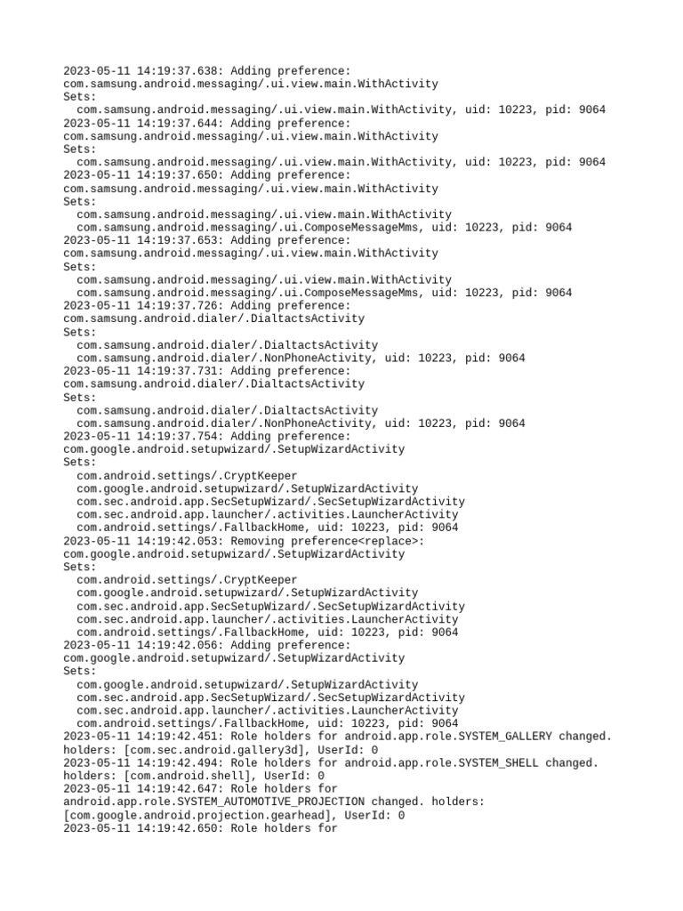 Samsung App Preference Changes Log | PDF | Software | System Software