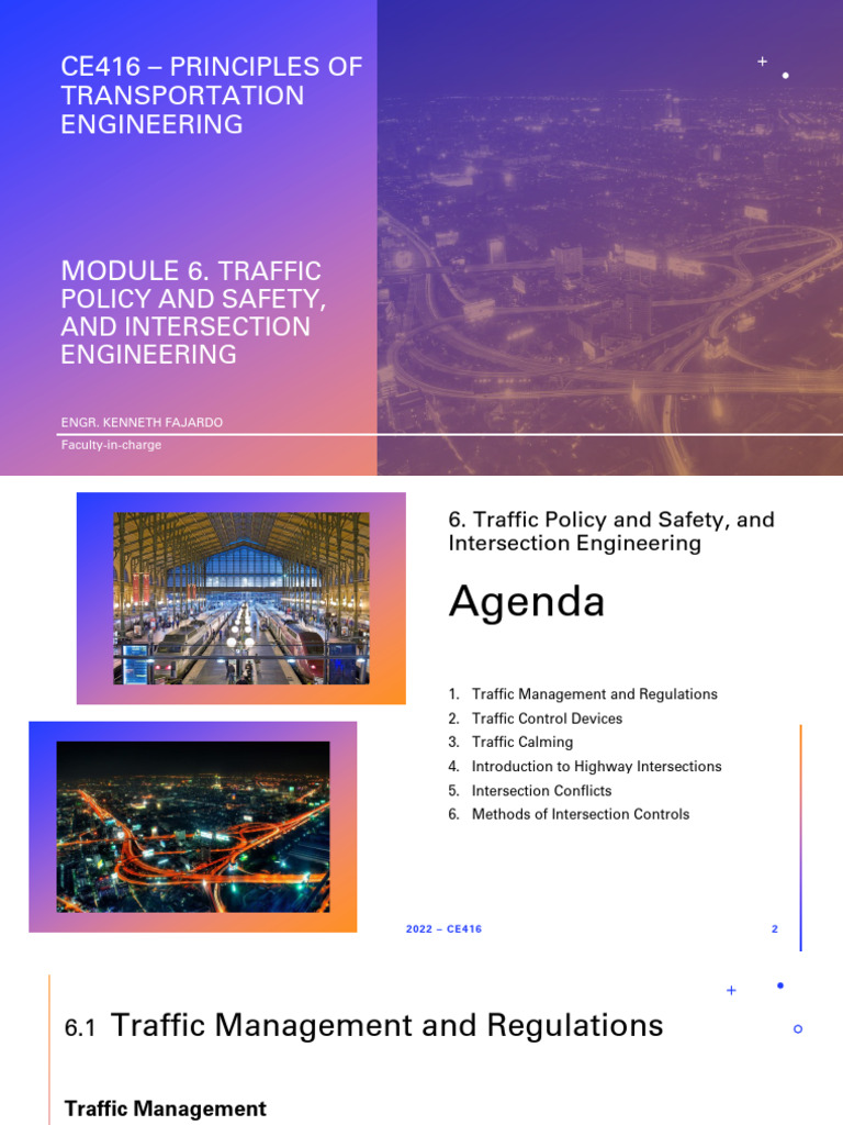 Traffic Policy and Intersection Engineering | PDF | Traffic ...