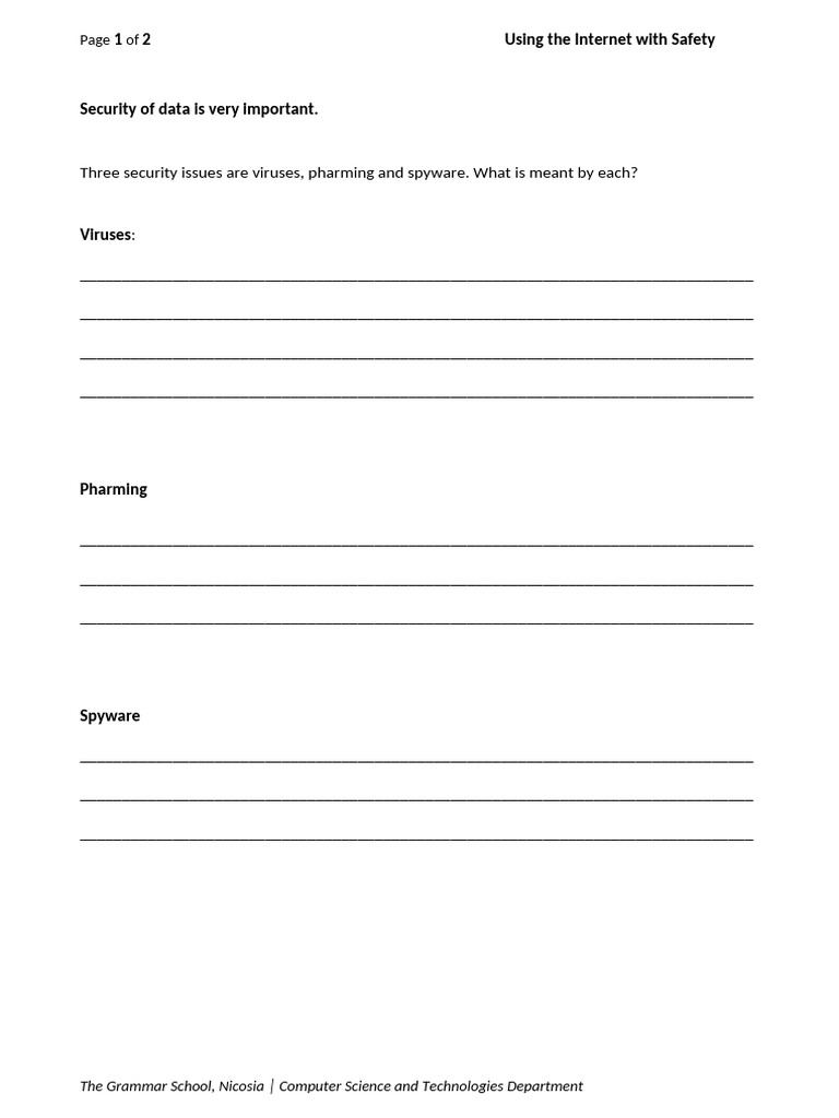 Using The Internet With Safety Pdf Spyware Computer Virus