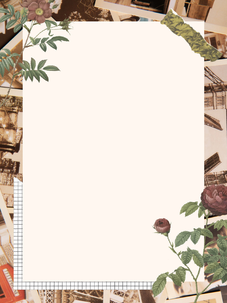 Brown Cream Vintage Scrapbook Page Border | PDF
