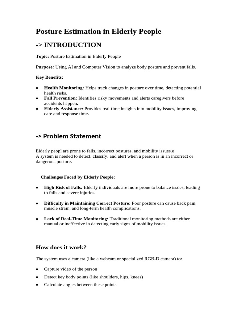 Posture Estimation in Elderly People | PDF | Accuracy And Precision ...