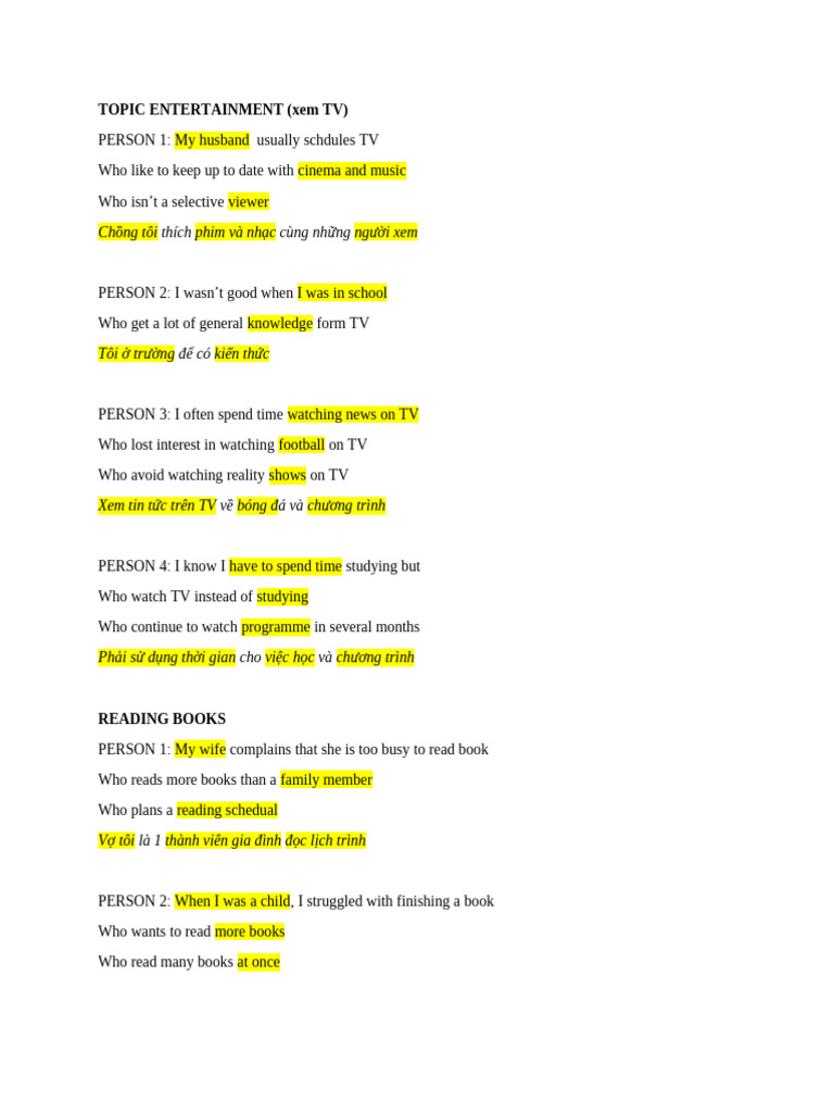 Topic Entertainment Pdf