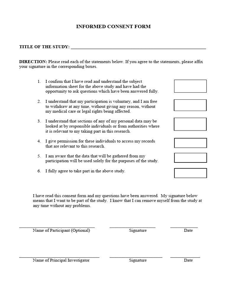 Informed Consent Form Template | PDF