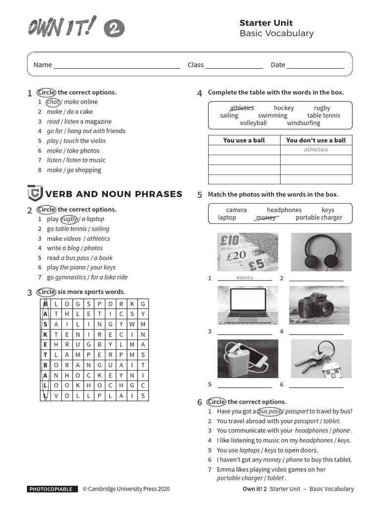 Basic Vocabulary Starter Unit Guide | PDF | Syntax | Grammar