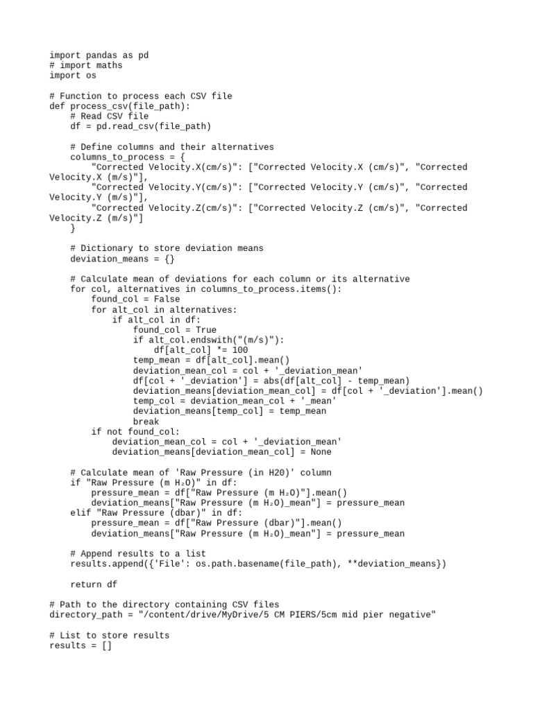 Process CSV for Velocity and Pressure | PDF | Computing | Operating ...