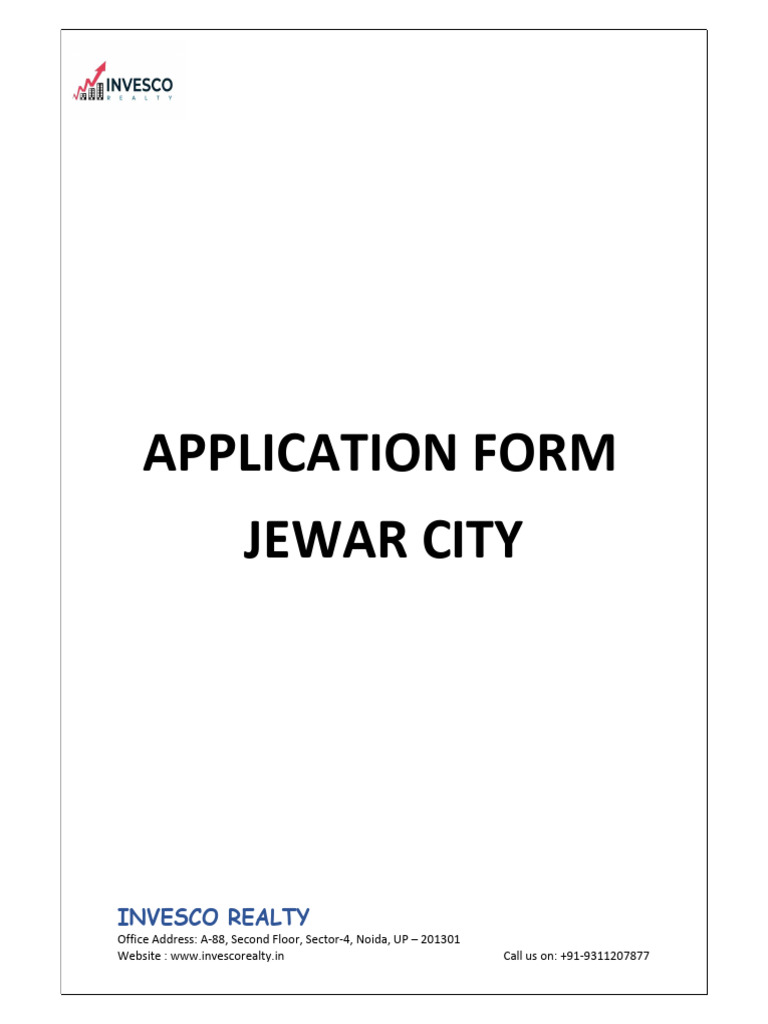 Jewar City Residential Plot Application | PDF | Payments | Cheque