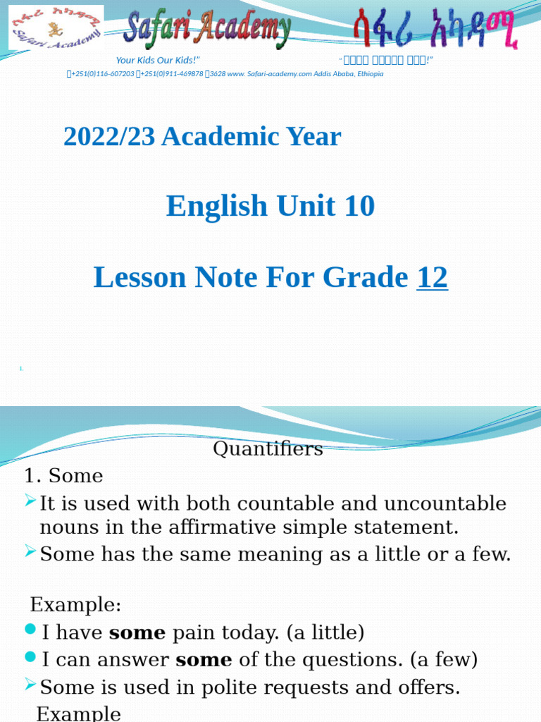 English Lesson Note For Grade 12 | PDF | Perfect (Grammar) | Language ...