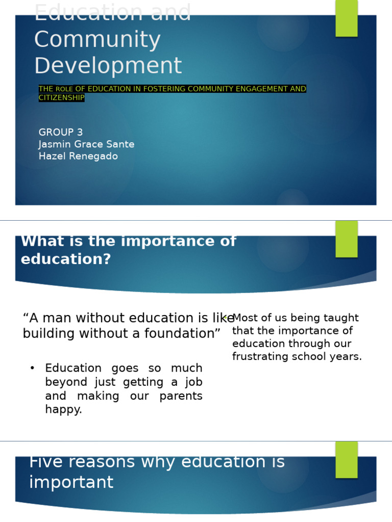 Education and Community Development | PDF | Sex Education | Psychology